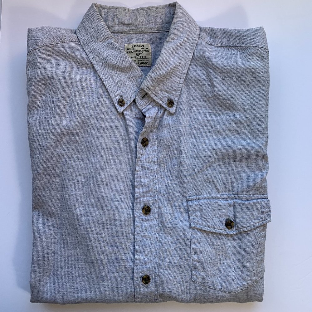 J. Crew | Stone Button-down Work Shirt, Large